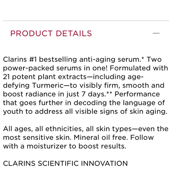 Clarins Double Serum Age Control Concentrate - Picture 4 of 8